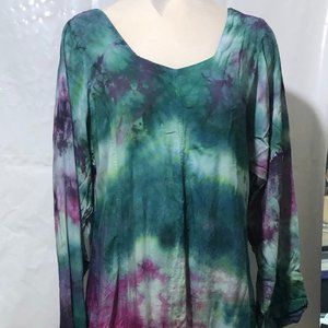 Long-sleeve Dress with Ties in the back 100% Rayon XL